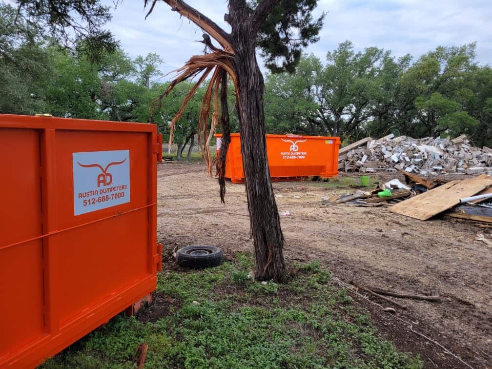 2 dumpsters in demolition site